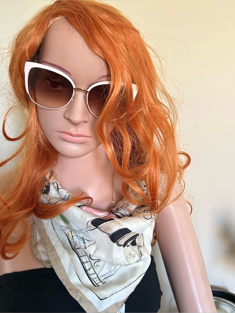 Talbots Long Wavy Fashion Wig in Bright Orange